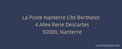 La Poste Nanterre Cite Berthelot