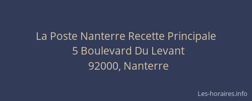La Poste Nanterre Recette Principale