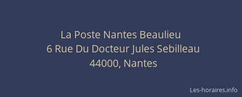 La Poste Nantes Beaulieu