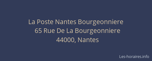 La Poste Nantes Bourgeonniere