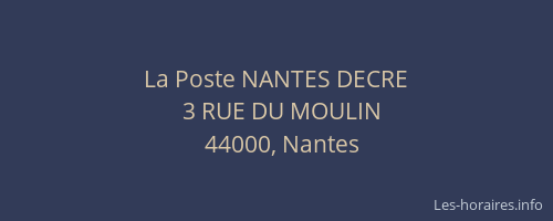 La Poste NANTES DECRE