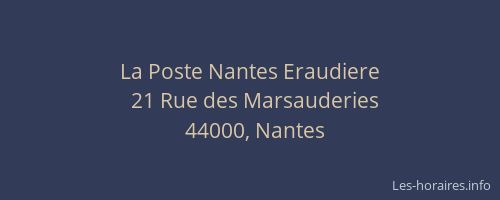 La Poste Nantes Eraudiere