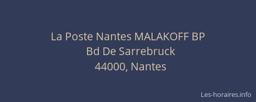 La Poste Nantes MALAKOFF BP