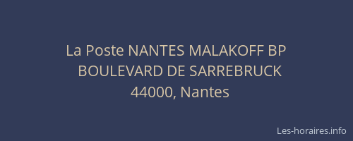 La Poste NANTES MALAKOFF BP