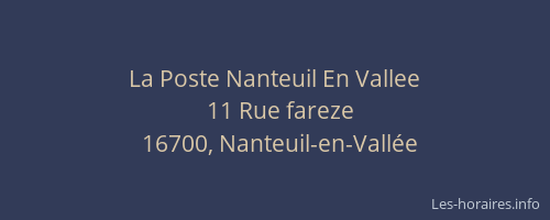 La Poste Nanteuil En Vallee