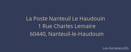 La Poste Nanteuil Le Haudouin