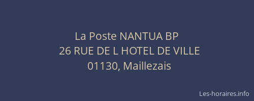 La Poste NANTUA BP