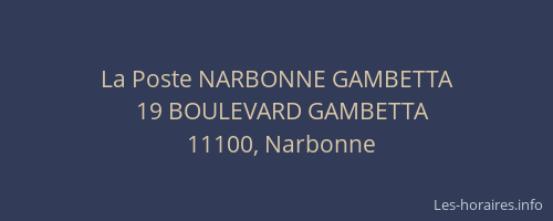 La Poste NARBONNE GAMBETTA
