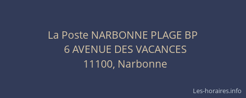 La Poste NARBONNE PLAGE BP