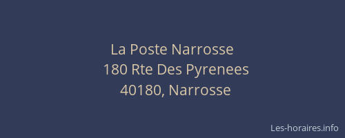 La Poste Narrosse