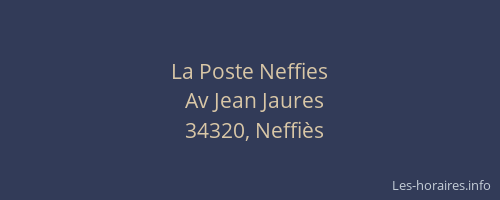 La Poste Neffies