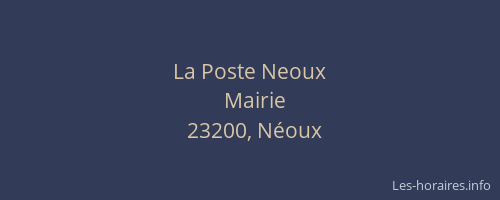 La Poste Neoux