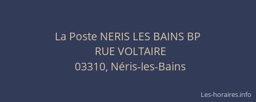 La Poste NERIS LES BAINS BP