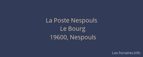 La Poste Nespouls