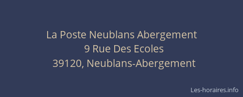 La Poste Neublans Abergement