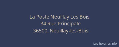 La Poste Neuillay Les Bois