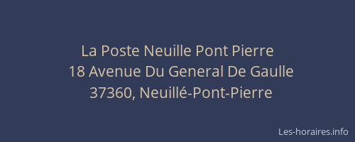 La Poste Neuille Pont Pierre
