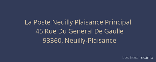 La Poste Neuilly Plaisance Principal