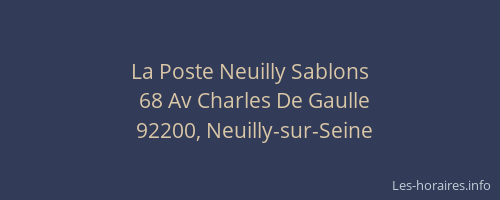La Poste Neuilly Sablons
