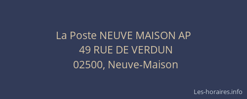 La Poste NEUVE MAISON AP