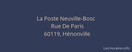 La Poste Neuville-Bosc