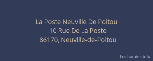 La Poste Neuville De Poitou