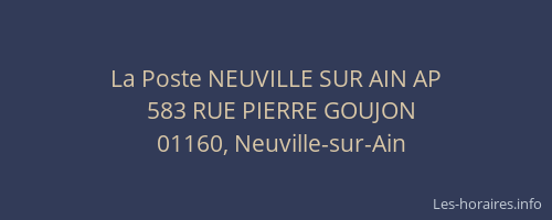 La Poste NEUVILLE SUR AIN AP