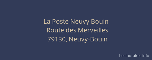 La Poste Neuvy Bouin