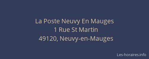 La Poste Neuvy En Mauges