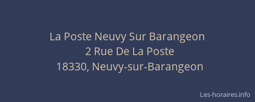 La Poste Neuvy Sur Barangeon