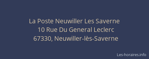 La Poste Neuwiller Les Saverne