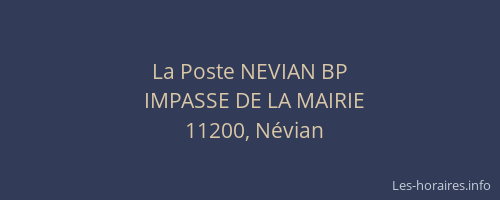 La Poste NEVIAN BP