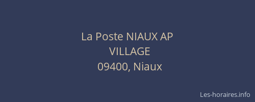 La Poste NIAUX AP