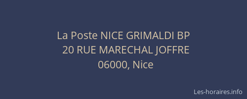 La Poste NICE GRIMALDI BP
