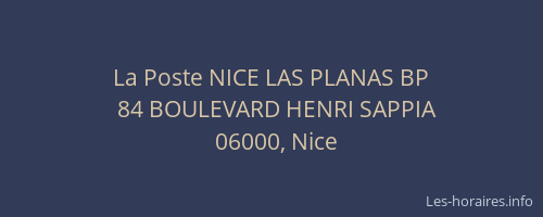 La Poste NICE LAS PLANAS BP