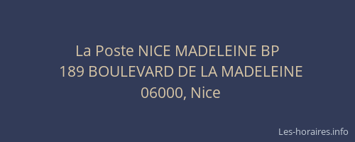 La Poste NICE MADELEINE BP
