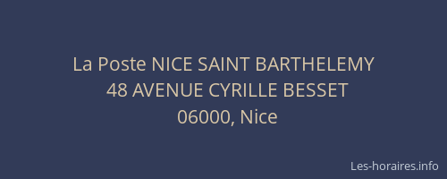 La Poste NICE SAINT BARTHELEMY