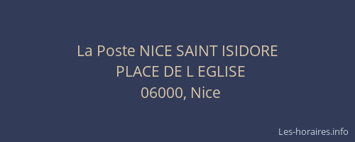 La Poste NICE SAINT ISIDORE