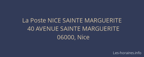 La Poste NICE SAINTE MARGUERITE
