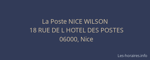 La Poste NICE WILSON