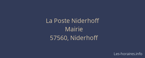 La Poste Niderhoff
