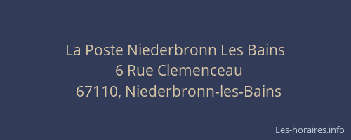 La Poste Niederbronn Les Bains