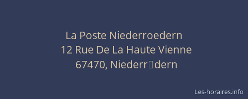 La Poste Niederroedern