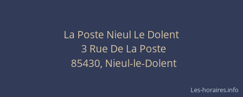 La Poste Nieul Le Dolent