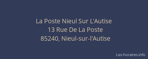 La Poste Nieul Sur L'Autise