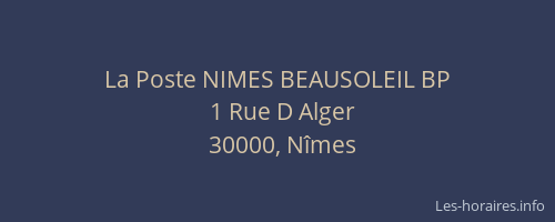 La Poste NIMES BEAUSOLEIL BP