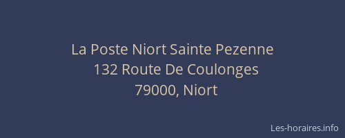 La Poste Niort Sainte Pezenne