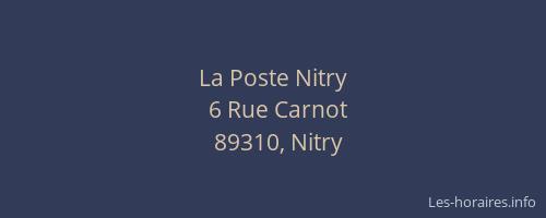 La Poste Nitry