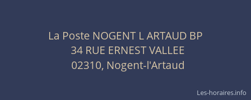 La Poste NOGENT L ARTAUD BP