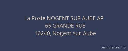 La Poste NOGENT SUR AUBE AP